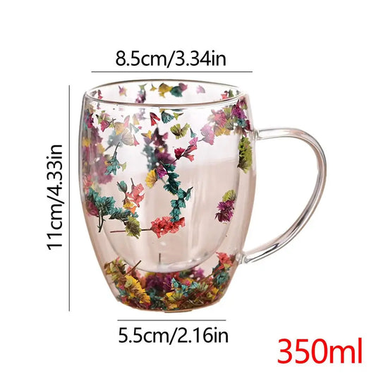 Double Wall Glass Cup With Handle